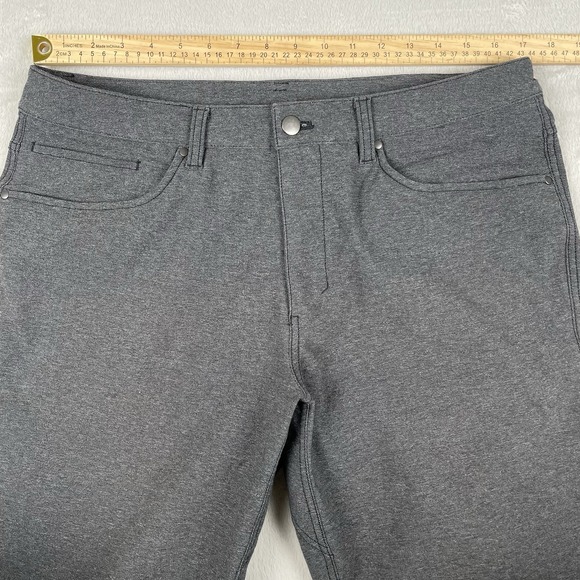 Lululemon ABC Pant Classic Tech Canvas Mens 34x33 Heather Gray Office Stetch EUC - Picture 6 of 11
